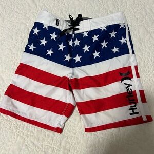 Hurley Boys Red, White & Blue Swim Shorts